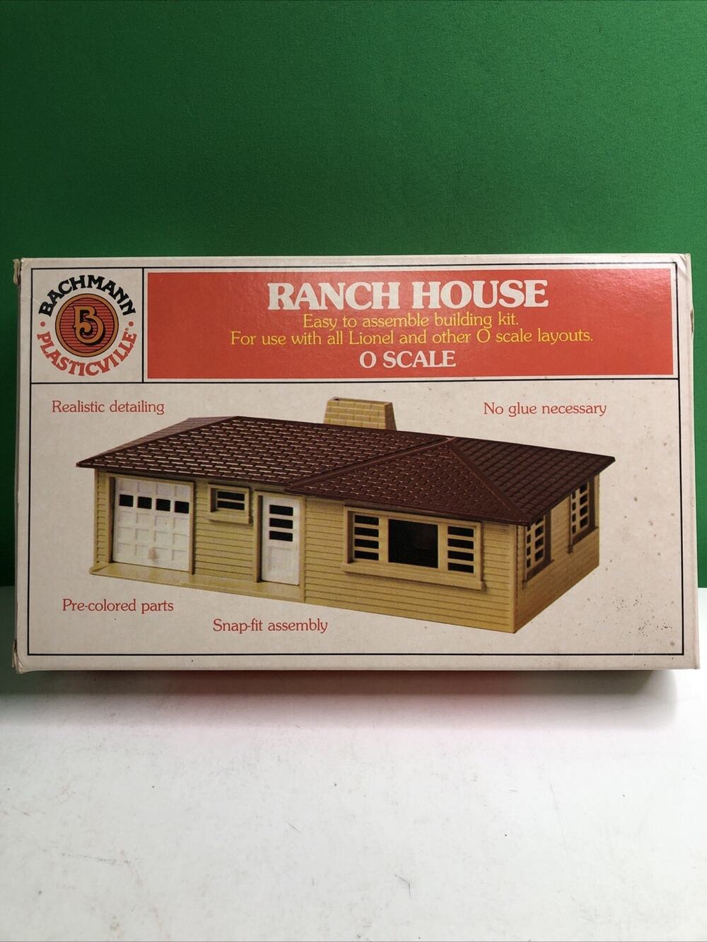 Bachmann Plasticville O Scale #1934 Ranch House Snap Fit Kit Train Lionel